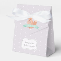Skogsfox Färg Editable Baby Shower Gift Box