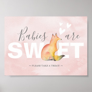 Skogsfox Spädbarn är sötad babyskor Poster