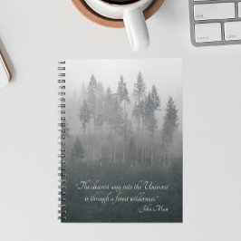 Skogsfriluftsfoto med John Muir-citat Anteckningsbok