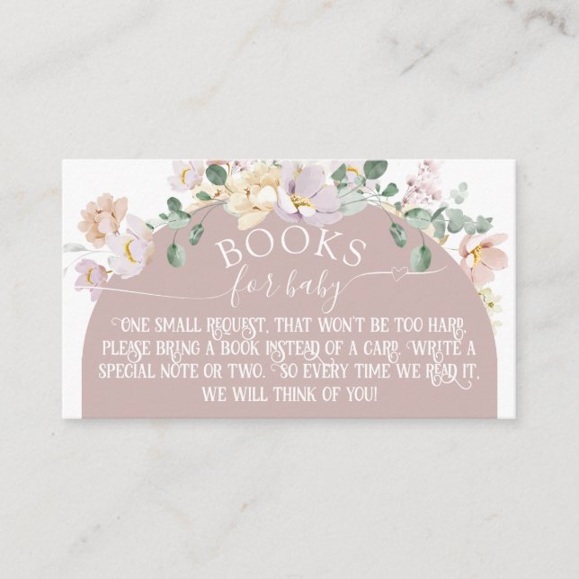 Skogsfrühlingsblomma flicka Baby Shower-bok för Tilläggskort (Framsida)