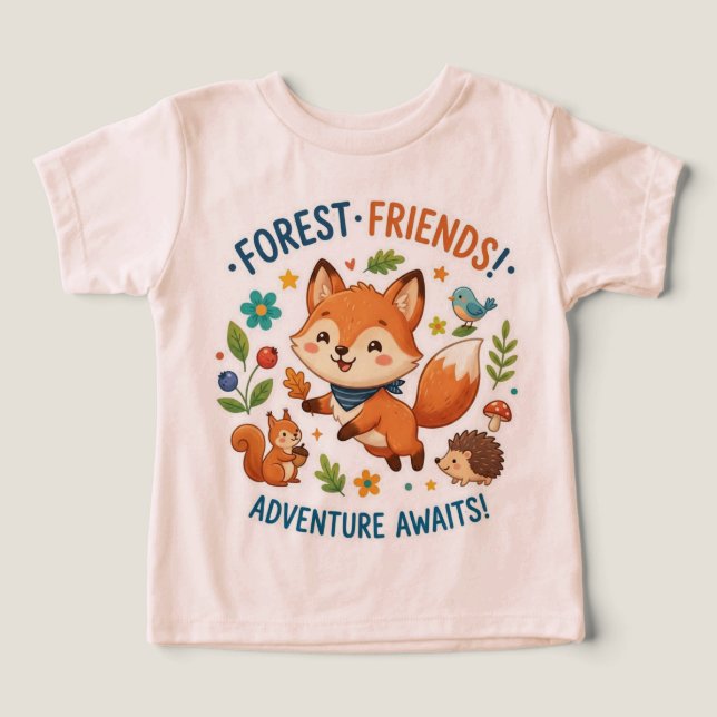 Skogsglada Äventyr Väntar T Shirt (Design Framsida)