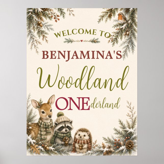 Skogsglada vänner Träskland ONEderland Första föde Poster (Framsidan)
