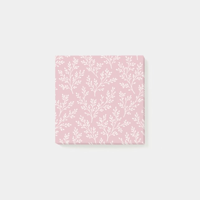 Skogsgrenar Neutral - Dämpad Ros Post-it Block (Framsida)