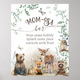 Skogsgrey Baby Shower momosa (ung babygrey) Poster