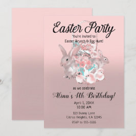 Skogshare Påskäggjakt Vår Födelsedagsfest Inbjudningar