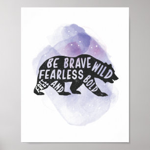 Skogshästen Bear Älskare Silhouette Poster