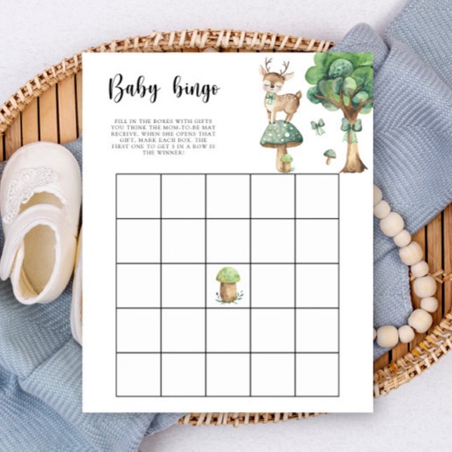 Skogshjort - Baby shower bingo spel (Skapare uppladdad)