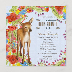 Skogshjort Baby Shower Inbjudningar