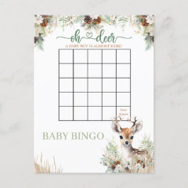 Skogshjort Baby Shower Pojkspel Vykort