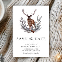 Skogshjort Bröllopsfoto Save the Date