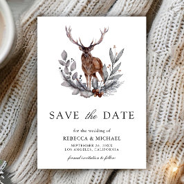 Skogshjort Bröllopsfoto Save the Date Spara Datumet