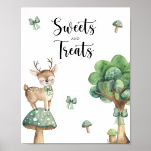 Skogshjort - godis och godsaker baby shower affisc poster