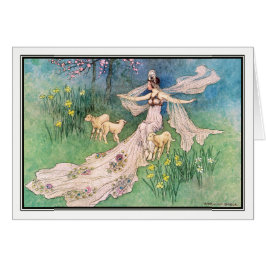 Skogshuggare dotter av Warwick Goble Hälsningskort