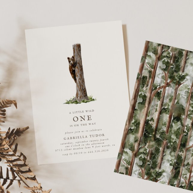 Skogshuggare för små björn, sofistikerad Vild Inbjudningar (Available for print & instant digital download!)