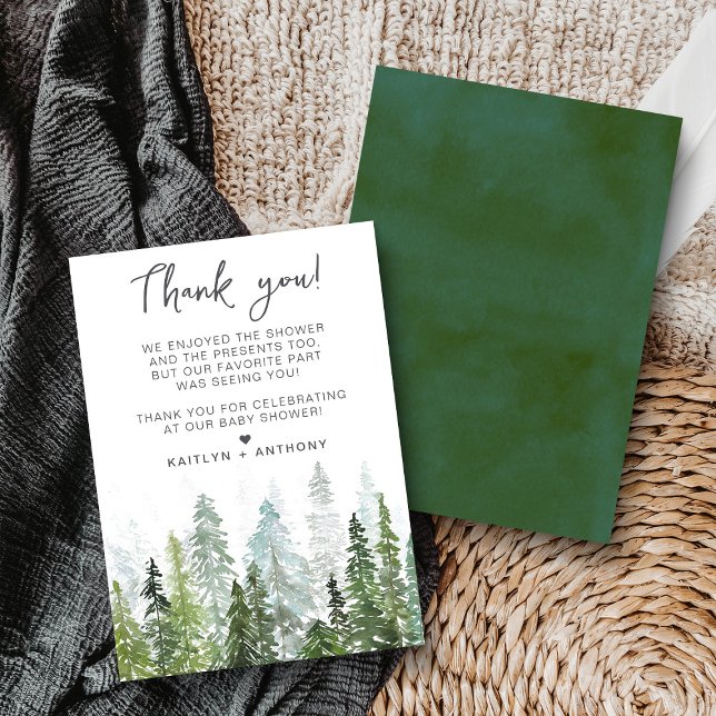 Skogshuggare för Watercolor Gräs Träd Tack Kort (Skapare uppladdad)