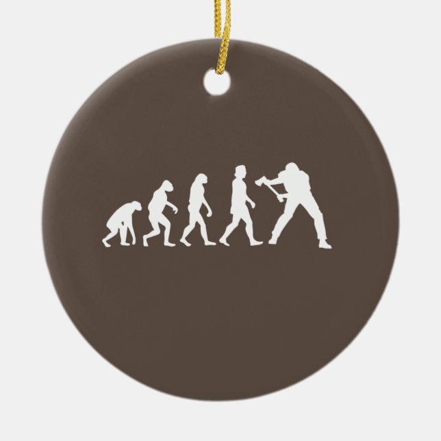 Skogshuggarens Evolution Julgransprydnad Keramik (Framsidan)