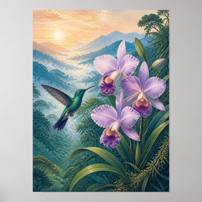 Skogshumlaorkidé 12x16 Affisch (Framsidan)