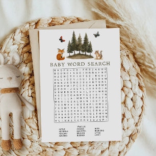 Skogshus (Baby) Ord Search Game Inbjudningar