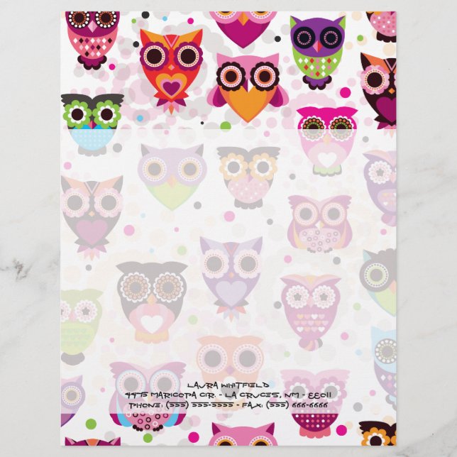 Skogshus Hoot Letterhead Stationery Uggla Brevhuvud (Framsida)