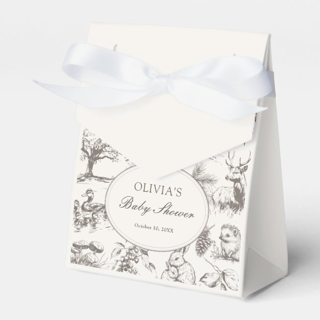 Skogsinspirerad babyshower presentaskar (Framsidan Sidan)