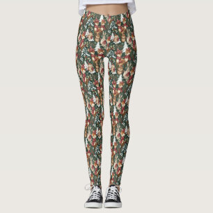 Skogsjul Djur Mönster – Söta Vinter 8 Leggings