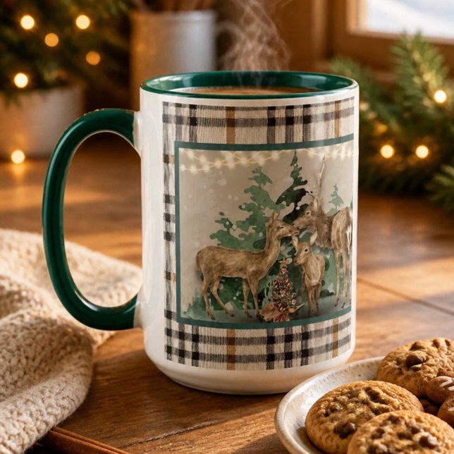 Skogsjulhirsdekoration Färgad Mugg (Skapare uppladdad)