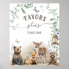 Skogskädda Babykläder favörer på trädsdjur Poster