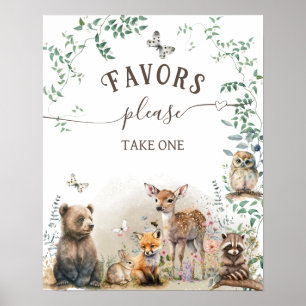 Skogskädda Babykläder favörer på trädsdjur Poster