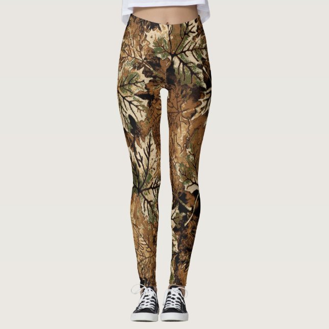 Skogskamouflage mönster leggings (Framsida)