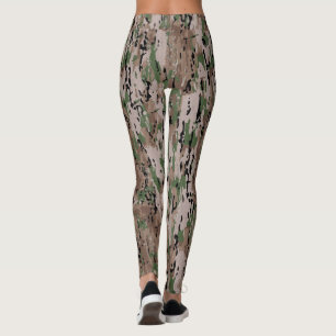 Skogskamouflage Tan Grön Leggings