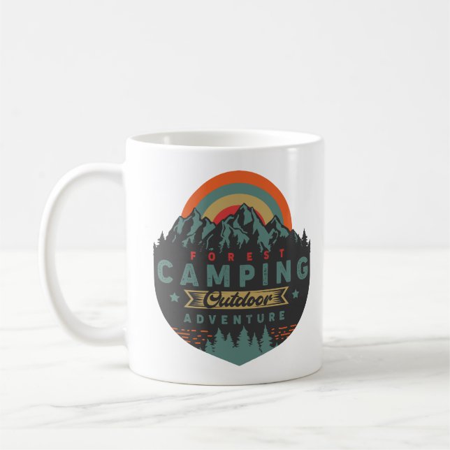 Skogskampanj utanför Äventyr Kaffemugg (Vänster)