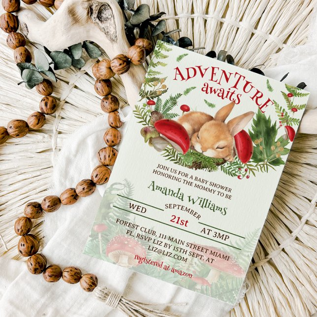 Skogskanin Babyshower Inbjudningar (Skapare uppladdad)