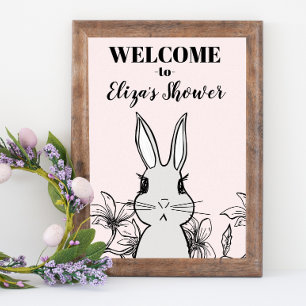Skogskanin Vår Baby Shower Välkommen Poster