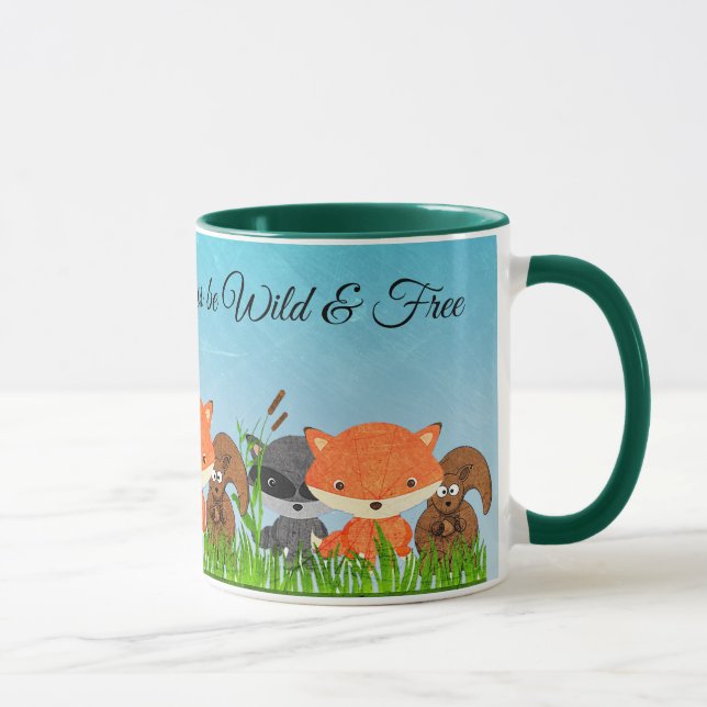 Skogskapelse Fox Raccoon Squirrel Coffee Mugg (Höger)