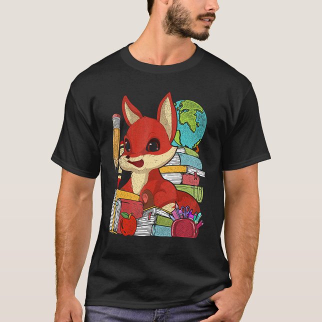 Skogskaraktär i Student (Fox Cute Fox) T Shirt (Framsida)