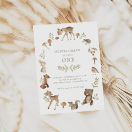 Skogskaraktär Vild en födelsedag Inbjudningar