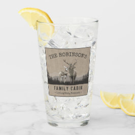 Skogskarv för Namn-familjen Cabin Hjort Träd Glaskopp