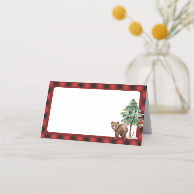 Skogskarven Birthday Blank Party-ortskort Placeringskort (Framsida)