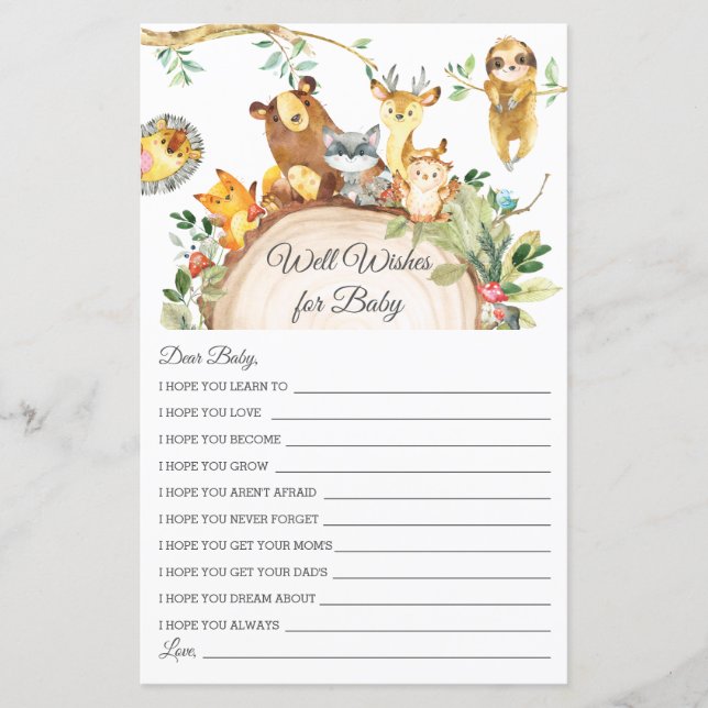 Skogskläder - Önskemål för babyskekort (Framsida)