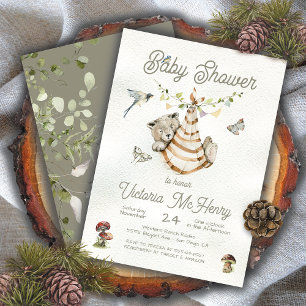 Skogskö med kläder Boho Baby Shower Inbjudningar