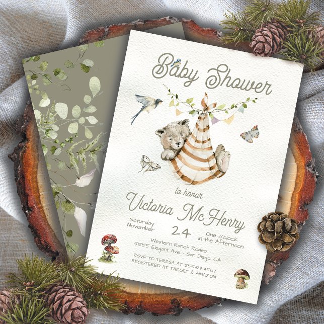 Skogskö med kläder Boho Baby Shower Inbjudningar (Skapare uppladdad)