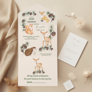 Skogskomplex och trädskog Greenery Baby Shower