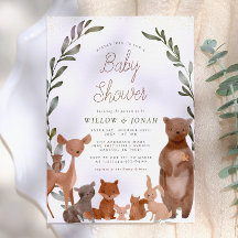 Skogskomplex och trädskog Greenery Baby Shower