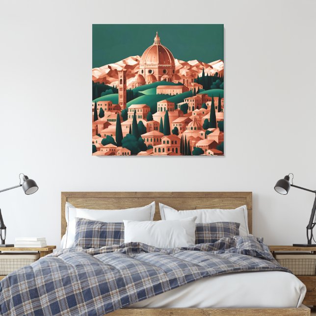 Skogskonst för Grönt och kopparItalien Canvastryck (Insitu (sovrum))