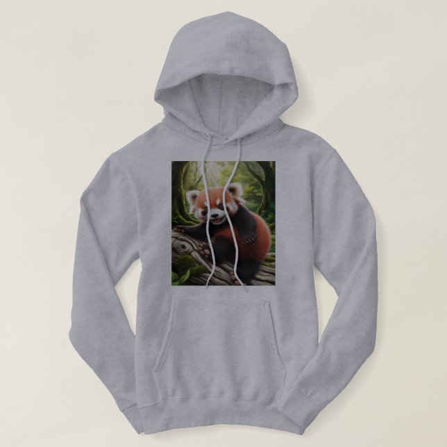 Skogskonstruktion för rödpanda i Baby Hoodie (Design framsida)