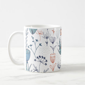 Skogskonstruktion, rävar och blommor i barn. kaffemugg