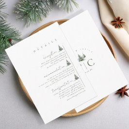 Skogskopplingsinformation för Rustic Winter Weddin Tilläggskort