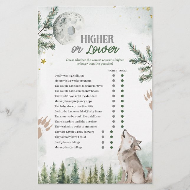 Skogskort för högre eller lägre Varg (Framsida)