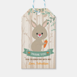 Skogskorvar Bunny Woodland Birthday Baby Shower Presentetikett