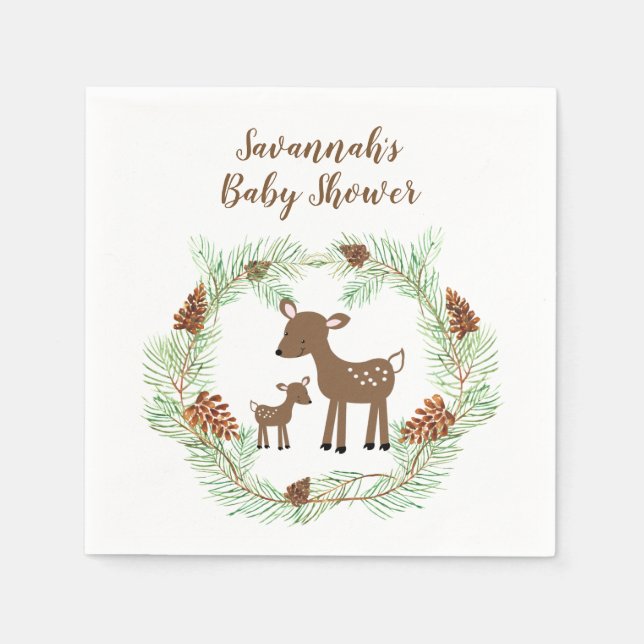 Skogskötare Napkins för skogshuggbarn i Gräs Pappersservett (Framsidan)